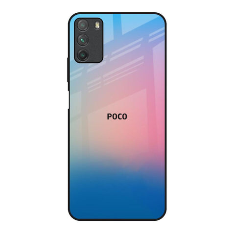 Blue & Pink Ombre Poco M3 Glass Back Cover Online