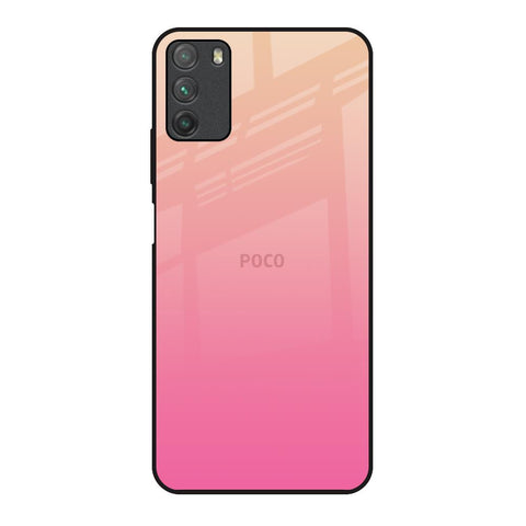 Pastel Pink Gradient Poco M3 Glass Back Cover Online