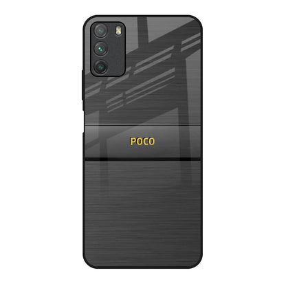 Grey Metallic Glass Poco M3 Glass Back Cover Online