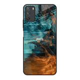 Golden Splash Poco M3 Glass Back Cover Online