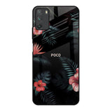 Tropical Art Flower Poco M3 Glass Back Cover Online