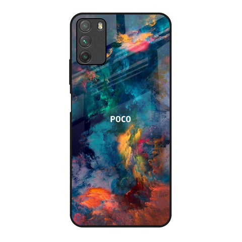 Colored Storm Poco M3 Glass Back Cover Online