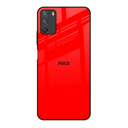 Blood Red Poco M3 Glass Back Cover Online