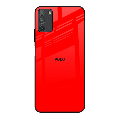 Blood Red Poco M3 Glass Back Cover Online