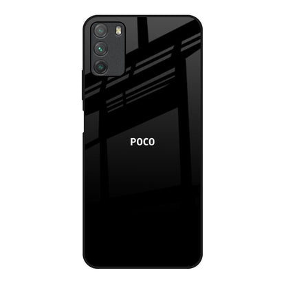 Jet Black Poco M3 Glass Back Cover Online