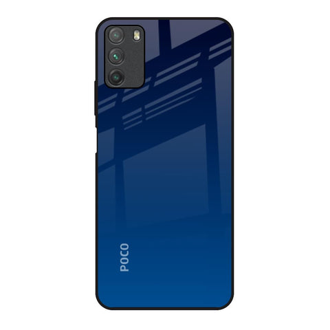 Very Blue Poco M3 Glass Back Cover Online