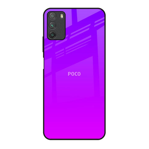 Purple Pink Poco M3 Glass Back Cover Online