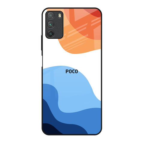 Wavy Color Pattern Poco M3 Glass Back Cover Online