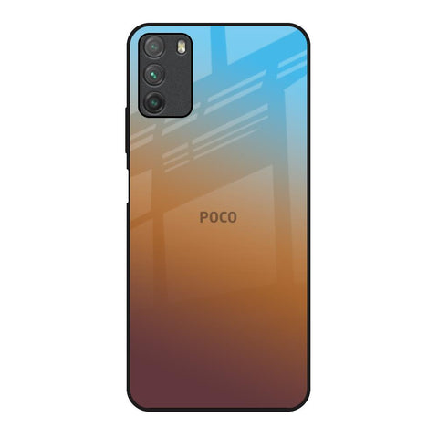 Rich Brown Poco M3 Glass Back Cover Online