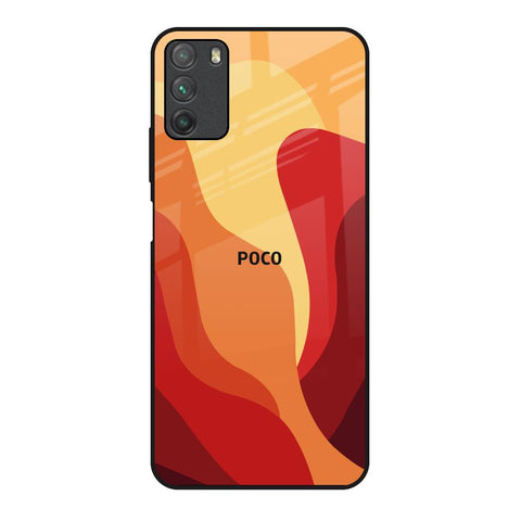 Magma Color Pattern Poco M3 Glass Back Cover Online