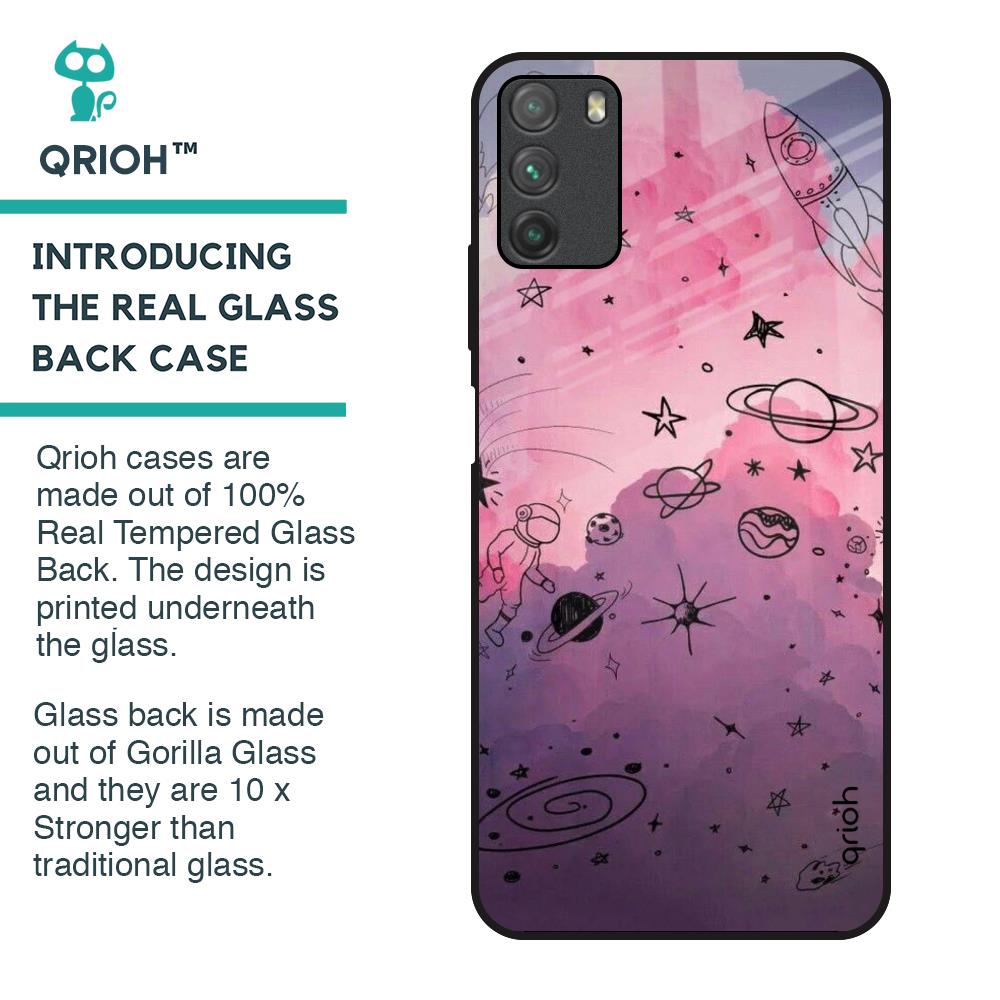 Space Doodles Glass Case for Poco M3