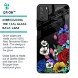 Rose Flower Bunch Art Glass Case for Poco M3