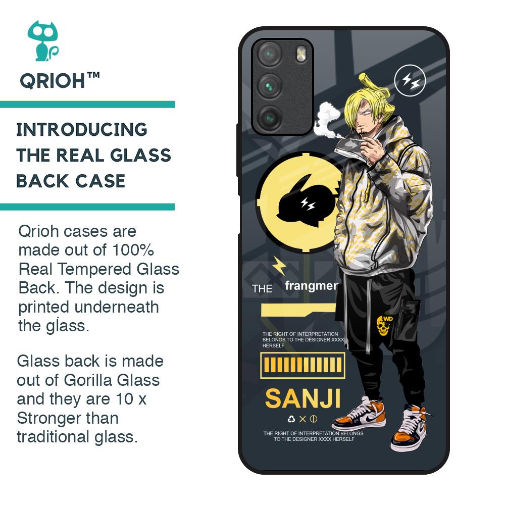 Cool Sanji Glass Case for Poco M3