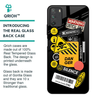Danger Signs Glass Case for Poco M3