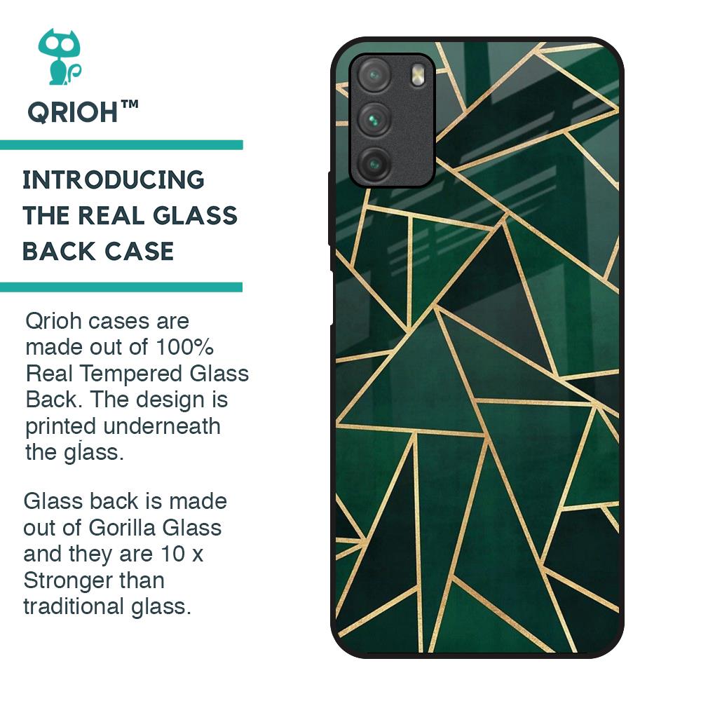 Abstract Green Glass Case For Poco M3