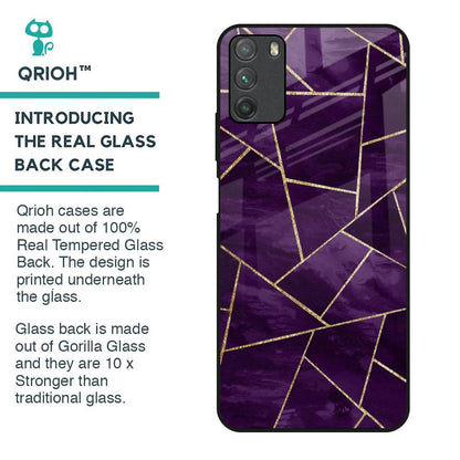 Geometric Purple Glass Case For Poco M3