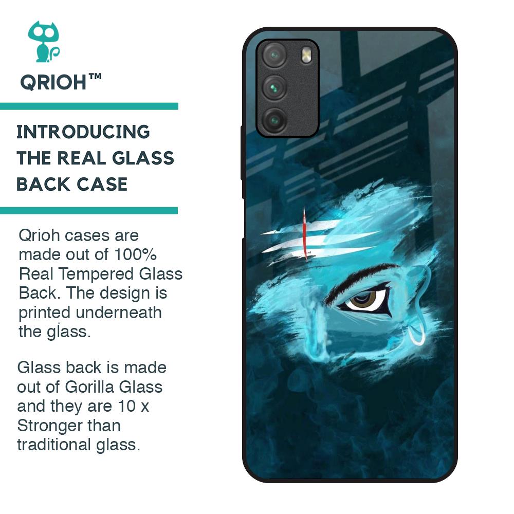 Power Of Trinetra Glass Case For Poco M3
