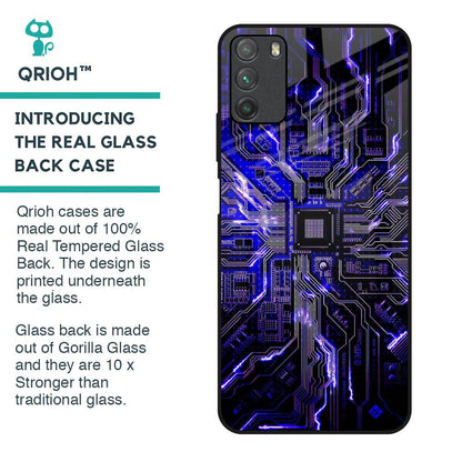 Techno Color Pattern Glass Case For Poco M3