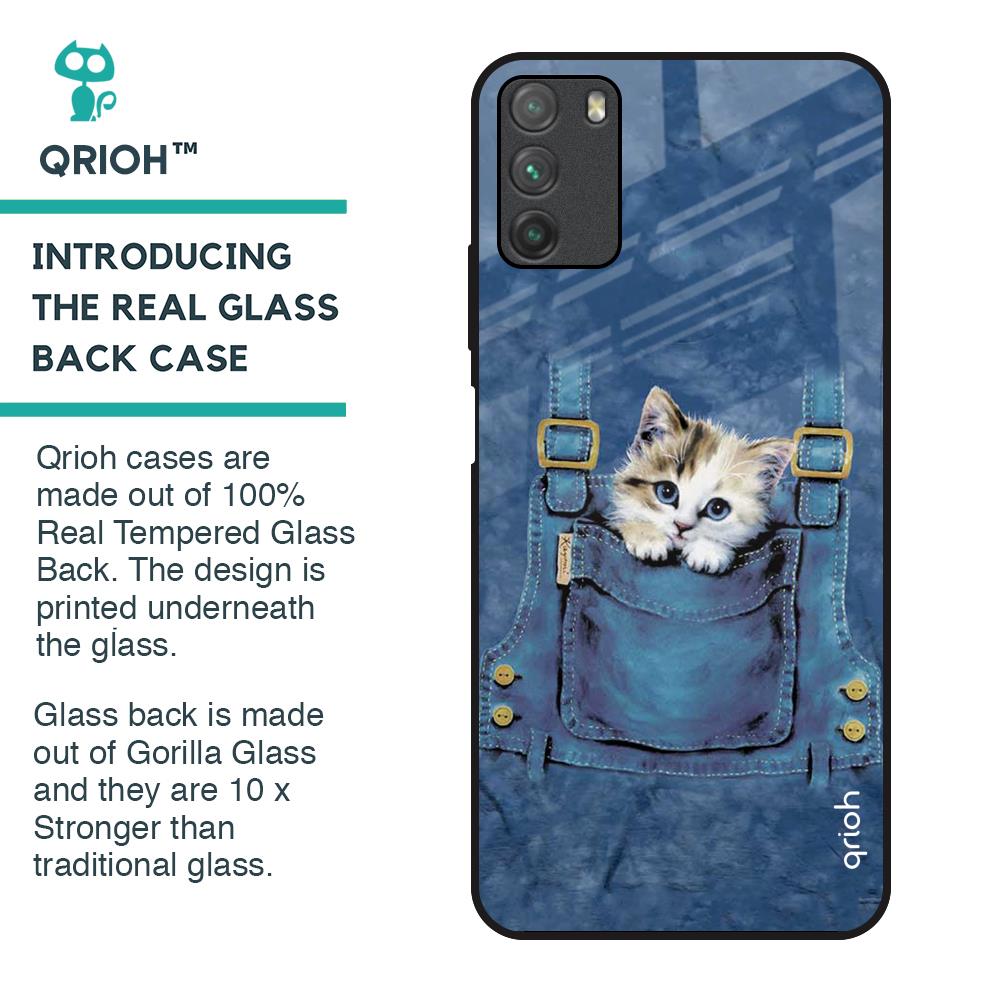 Kitty In Pocket Glass Case For Poco M3