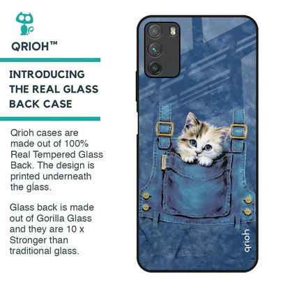 Kitty In Pocket Glass Case For Poco M3
