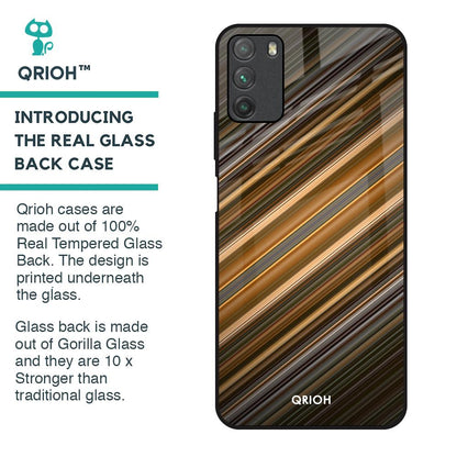 Diagonal Slash Pattern Glass Case for Poco M3