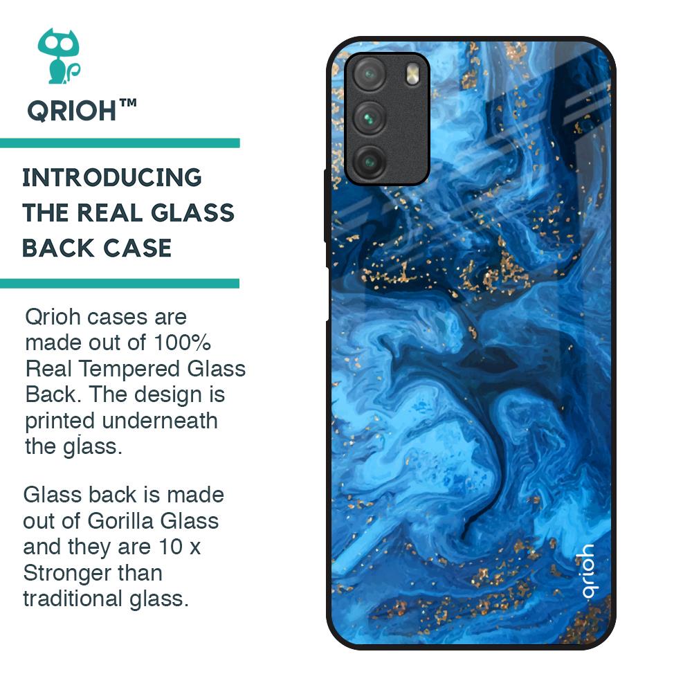 Gold Sprinkle Glass Case for Poco M3