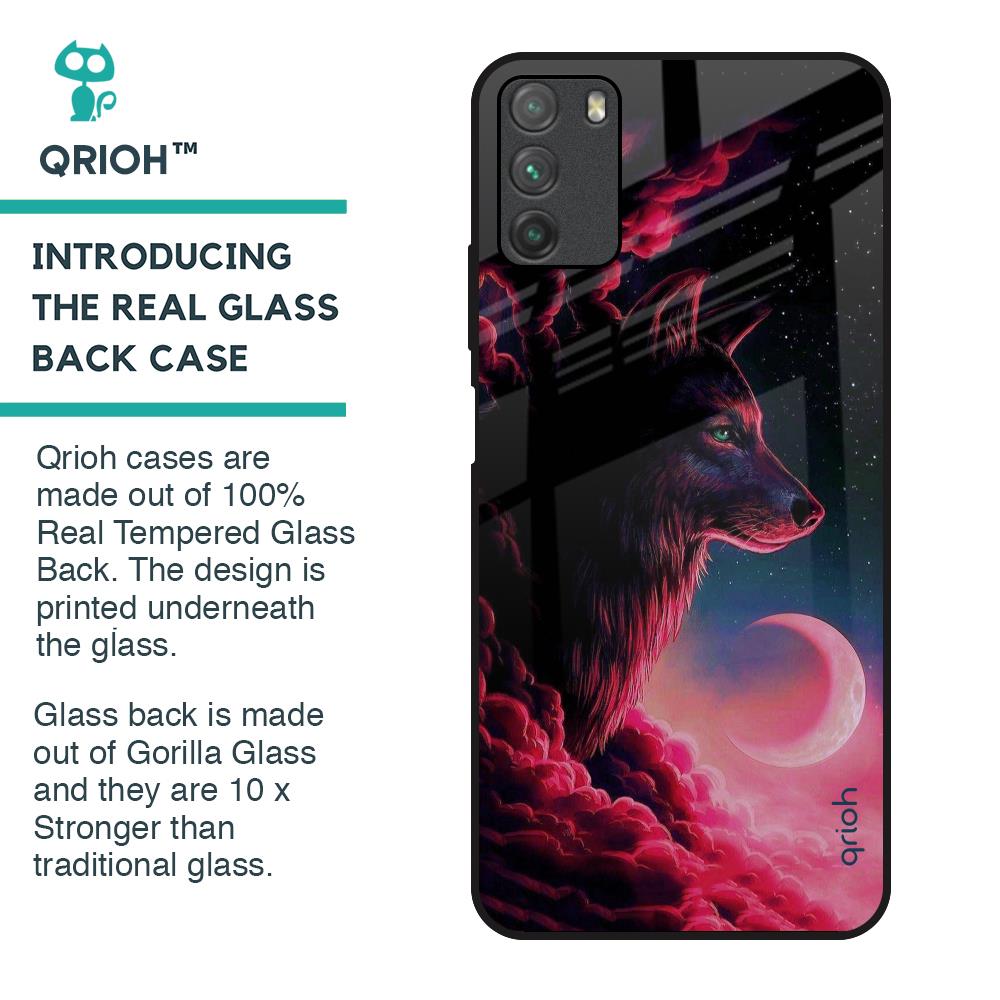 Moon Wolf Glass Case for Poco M3