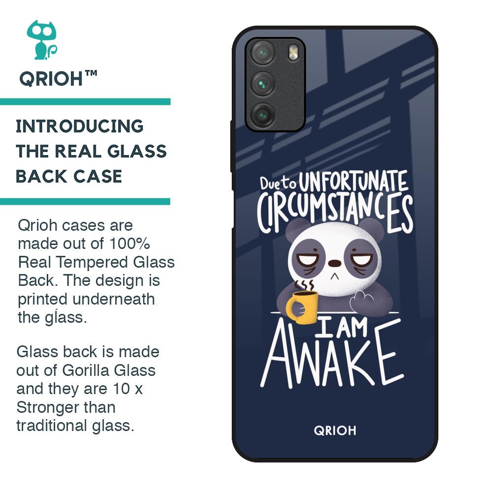 Struggling Panda Glass Case for Poco M3