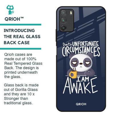 Struggling Panda Glass Case for Poco M3