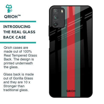 Vertical Stripes Glass Case for Poco M3