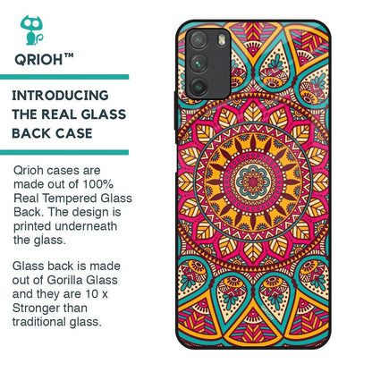 Elegant Mandala Glass Case for Poco M3