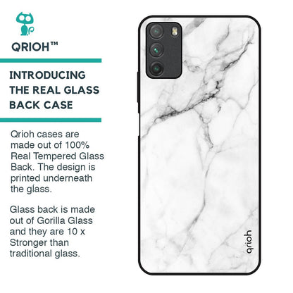 Modern White Marble Glass Case for Poco M3