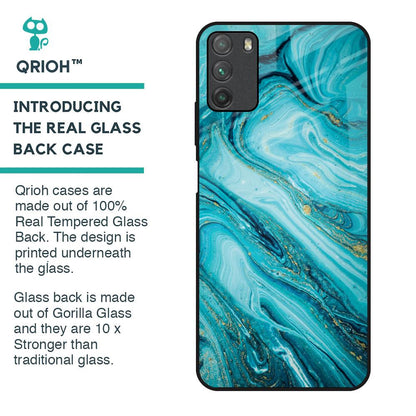 Ocean Marble Glass Case for Poco M3