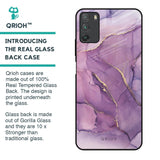 Purple Gold Marble Glass Case for Poco M3
