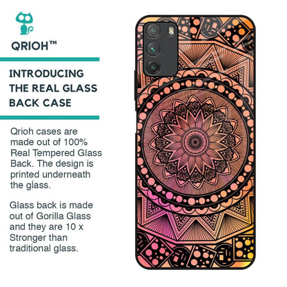 Floral Mandala Glass Case for Poco M3