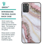 Pink & Gold Gllitter Marble Glass Case for Poco M3