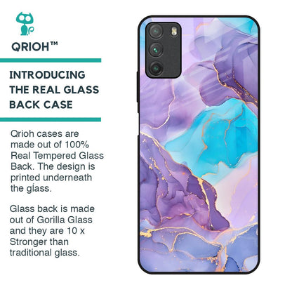 Alcohol ink Marble Glass Case for Poco M3