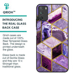 Purple Rhombus Marble Glass Case for Poco M3
