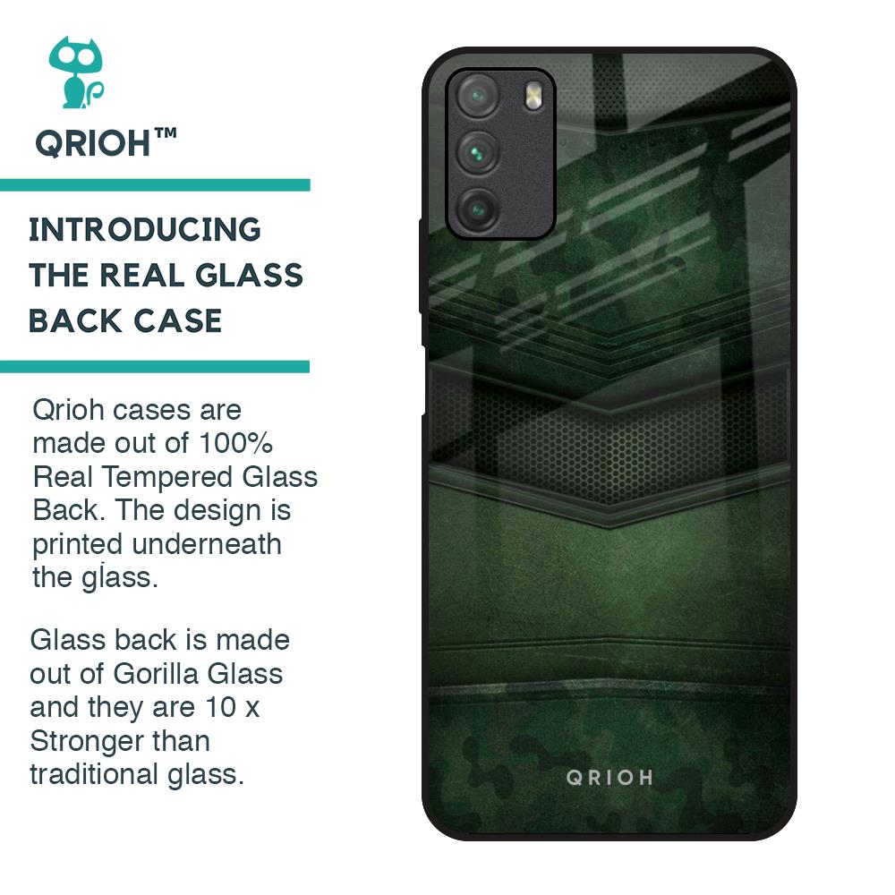 Green Leather Glass Case for Poco M3
