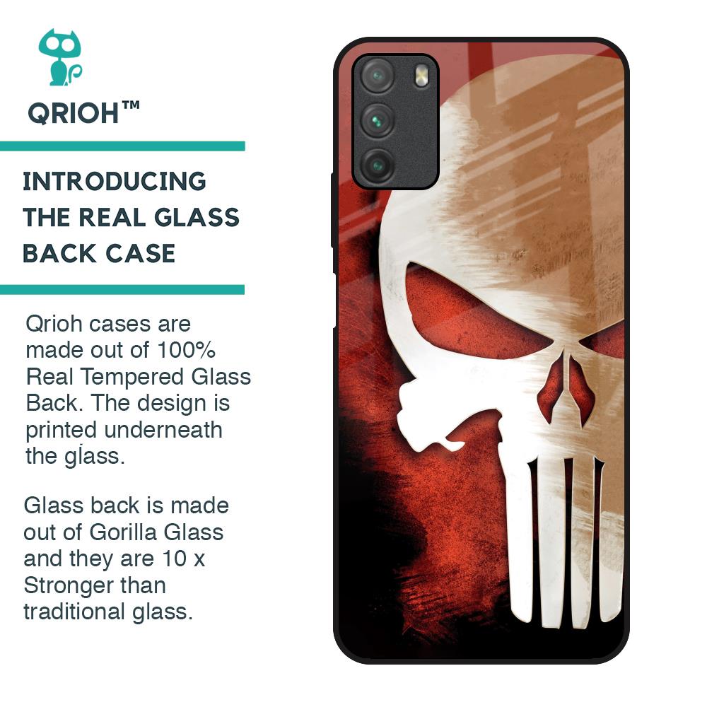 Red Skull Glass Case for Poco M3