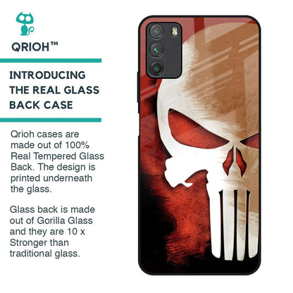 Red Skull Glass Case for Poco M3