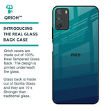 Green Triangle Pattern Glass Case for Poco M3