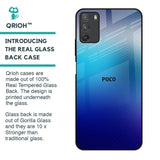 Blue Rhombus Pattern Glass Case for Poco M3