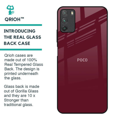 Classic Burgundy Glass Case for Poco M3