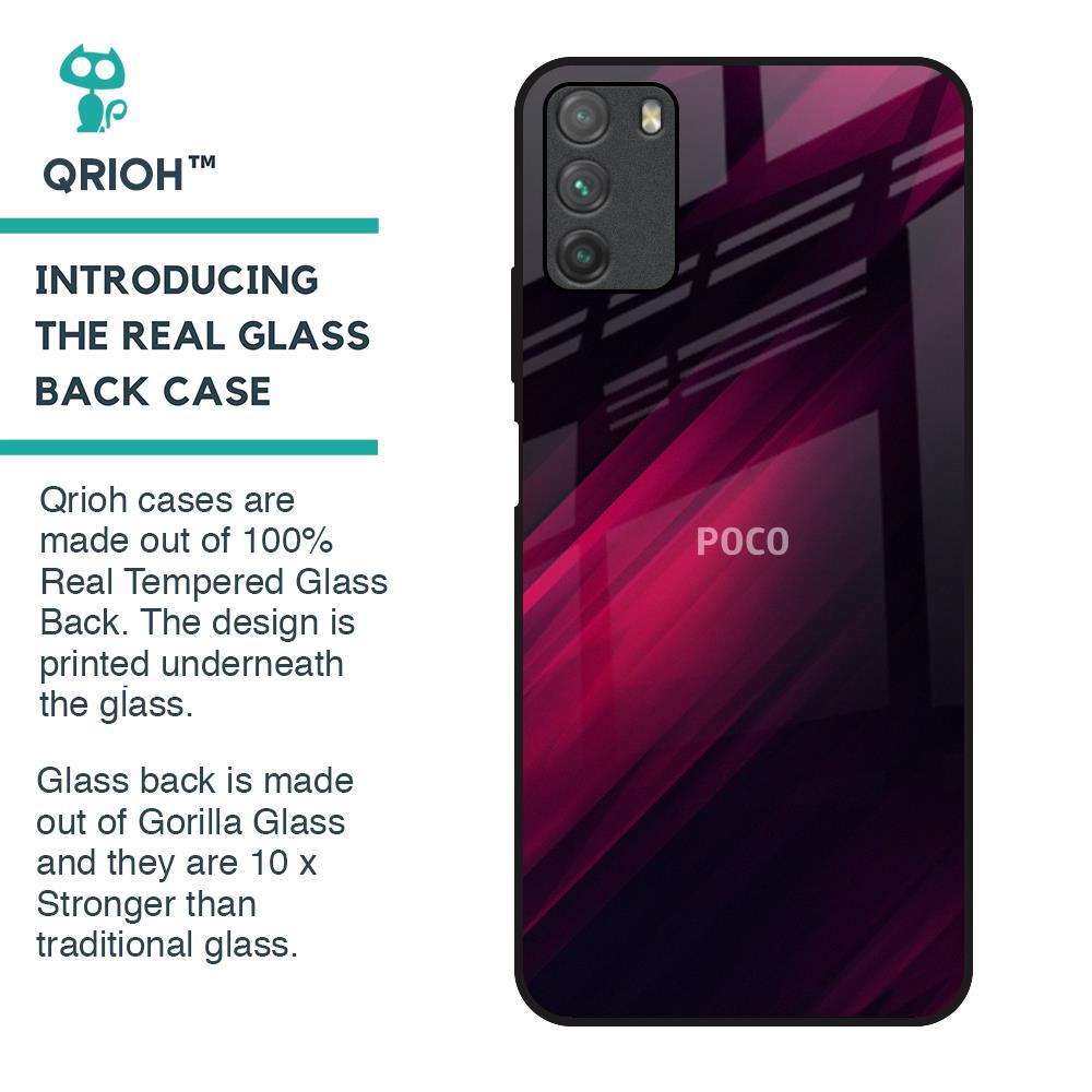 Razor Black Glass Case for Poco M3