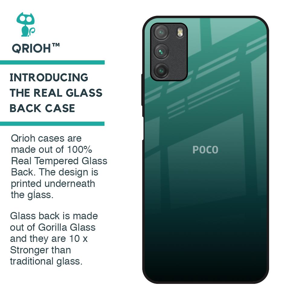 Palm Green Glass Case For Poco M3