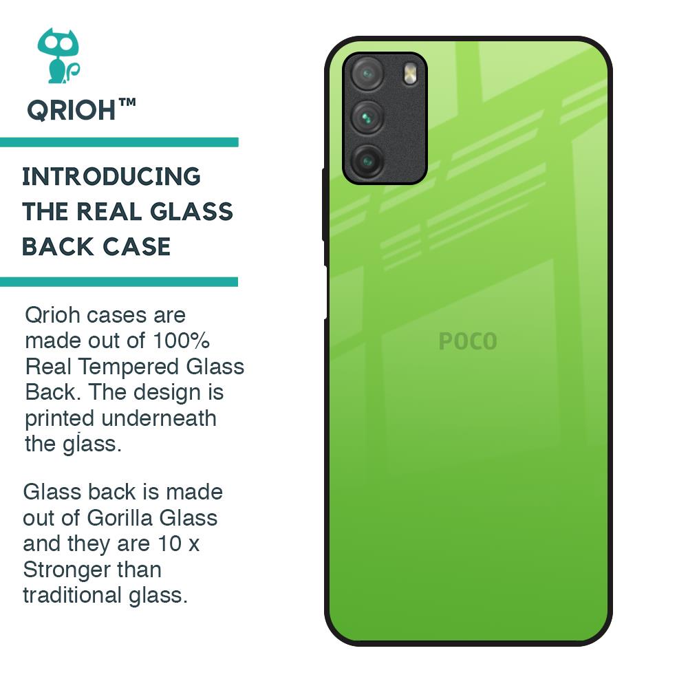 Paradise Green Glass Case For Poco M3