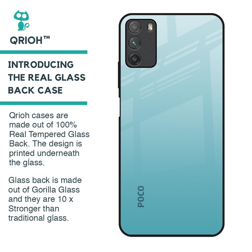 Arctic Blue Glass Case For Poco M3