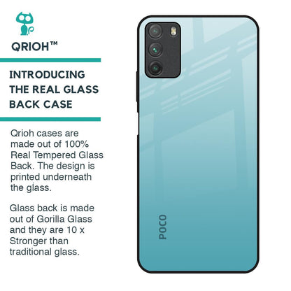 Arctic Blue Glass Case For Poco M3