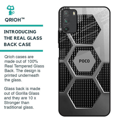 Hexagon Style Glass Case For Poco M3